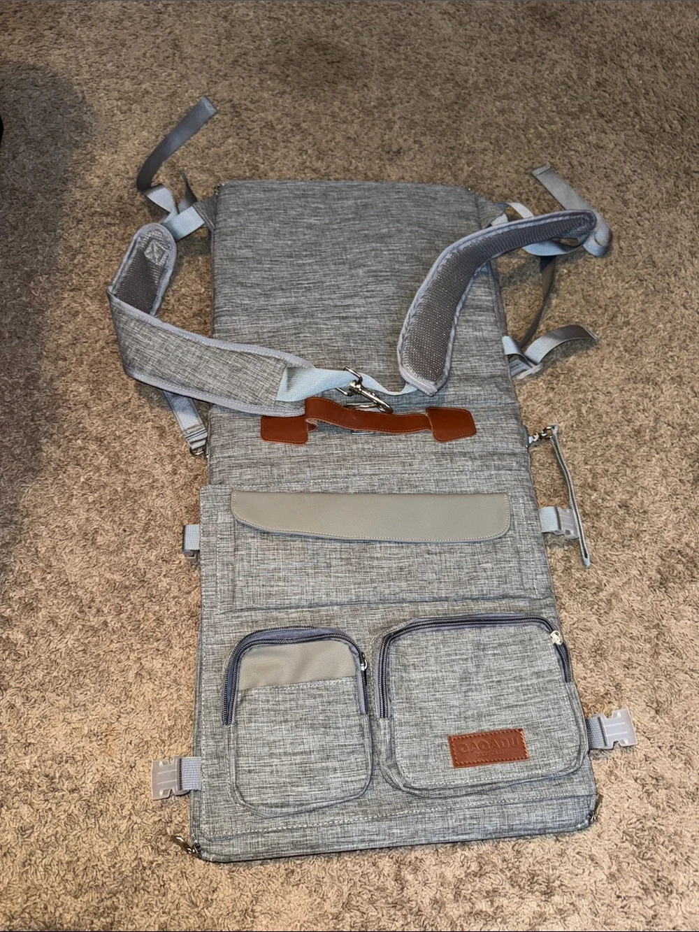 QAQADU Baby Care Portable Changing Pad / Diaper Clutch – Gray